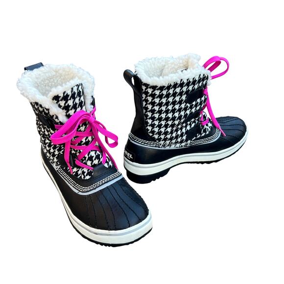 NWOT Sorel Trivoli waterproof houndstooth winter boots size 6.5 - Picture 1 of 8